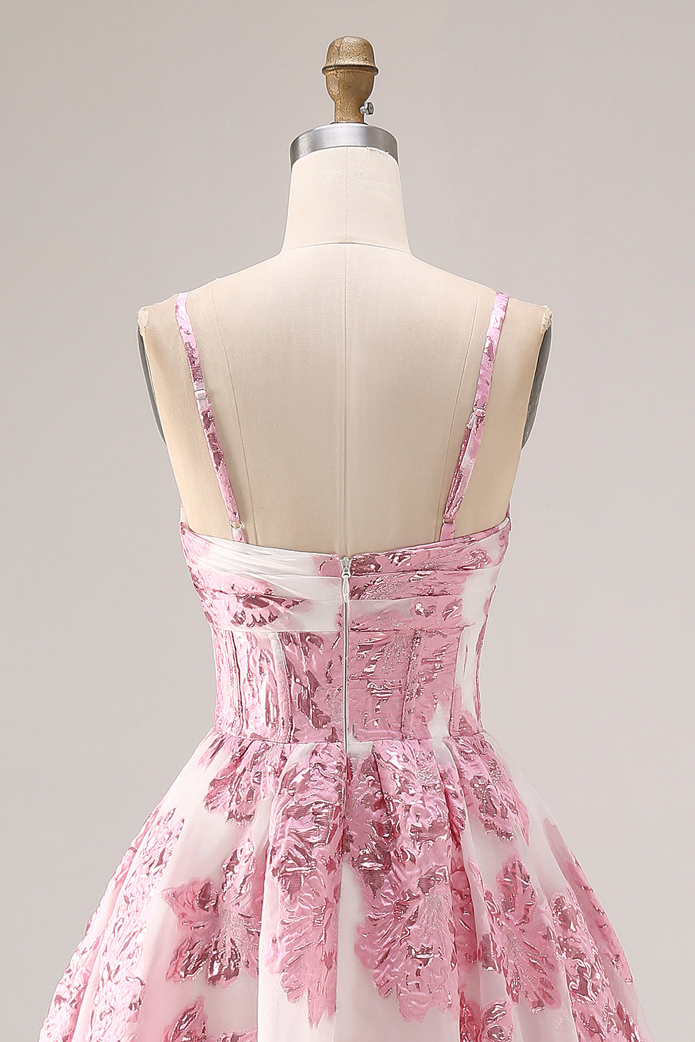 ZAPAKA Women Pink Long Prom Dress with 3D Flower Brocade Jacquard Spaghetti Straps A-Line Cut Out Wedding Guest Dress, Pink / US26W ZAPAKA Women Pink Long Prom Dress with 3D Flower Brocade Jacquard Spaghetti Straps A-Line Cut Out Wedding Guest Dress, Pink / US26W