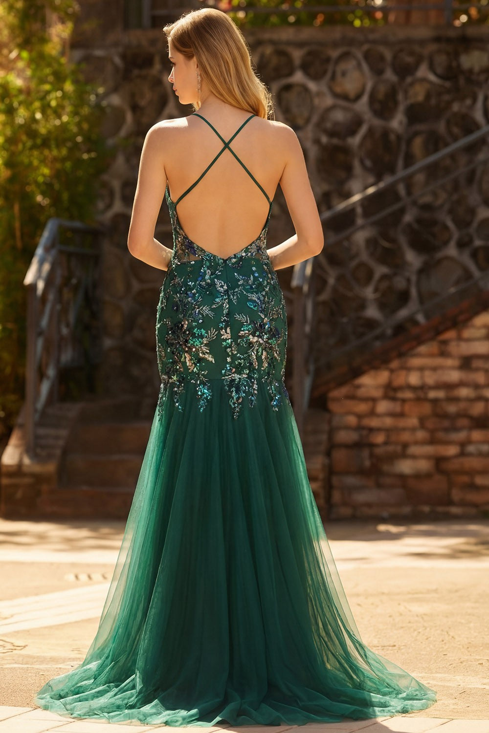 Zapaka Women Sparkly Dark Green Long Prom Dress Sheath Spaghetti Straps Open Back Party Dress with Sequins, Dark Green / US14 Zapaka Women Sparkly Dark Green Long Prom Dress Sheath Spaghetti Straps Open Back Party Dress with Sequins, Dark Green / US14