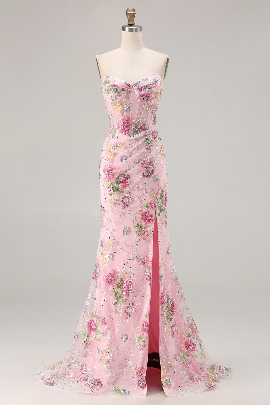 slim fit dress slacks Zapaka Women Sparkly Pink Long Prom Dress with Bows A-Line Floral Spaghetti Straps Sequins Party Dress, Pink / UK22