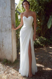 Strapless White Sheath Ruched Rehearsal Dinner Dress