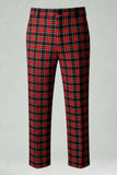 Red Black Plaid Notched Lapel 2 Piece Men's Prom Suits