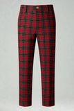 Red Black Plaid Notched Lapel 2 Piece Men's Prom Suits