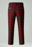 Red Black Plaid Notched Lapel 2 Piece Men's Prom Suits