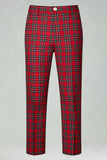 Red Black Plaid Notched Lapel 2 Piece Men's Prom Suits