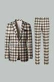 Black Yellow Grid Notched Lapel 2 Piece Men's Prom Suits