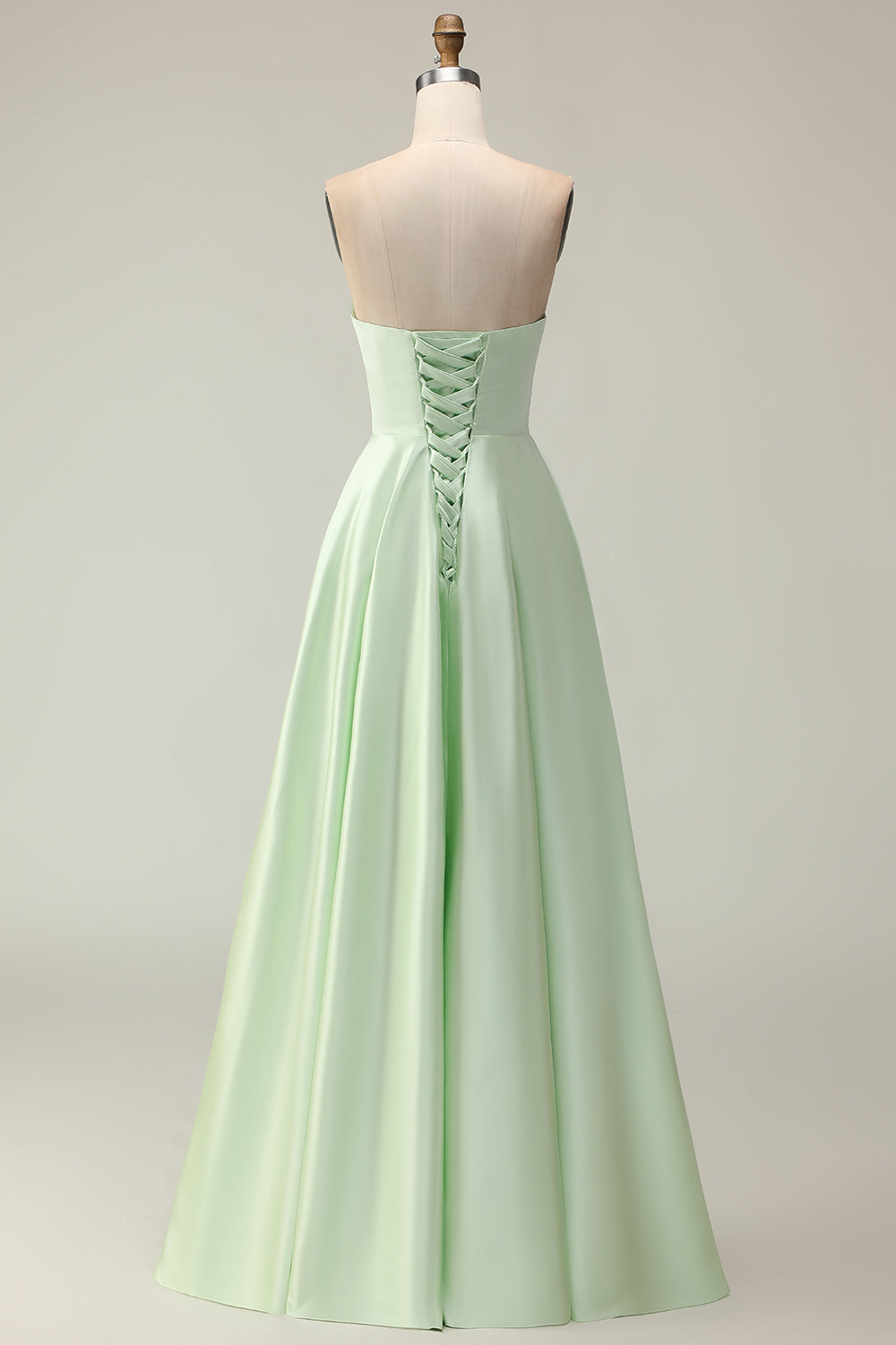 ZAPAKA Women Dark Green A Line Wedding Guest Dress Satin Cut-Out Long  Bridesmaid Dress
