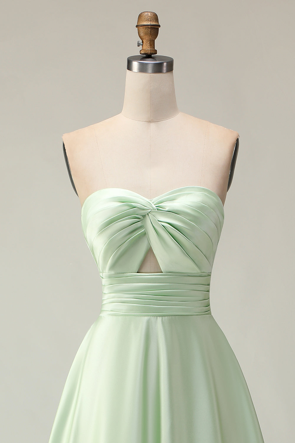 slim fit dress slacks Ladivine 7496 - Keyhole Strapless Satin A-Line Gown 12 / Hunter Green
