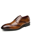 Brown Lace-Up Leather Men's Shoes
