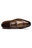Brown Lace-Up Leather Men's Shoes