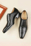 Brown Lace-Up Party Leather Men's Shoes