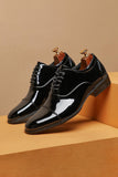 Black Lace-Up Leather Men's Wedding Shoes
