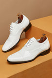 Black Lace-Up Leather Men's Wedding Shoes
