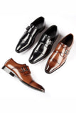 Brown Slip-On Leather Men's Party Shoes