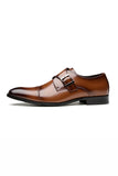 Brown Slip-On Leather Men's Party Shoes