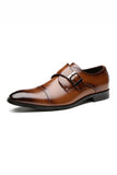 Brown Slip-On Leather Men's Party Shoes