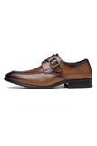 Brown Leather Slip-On Men's Wedding Shoes