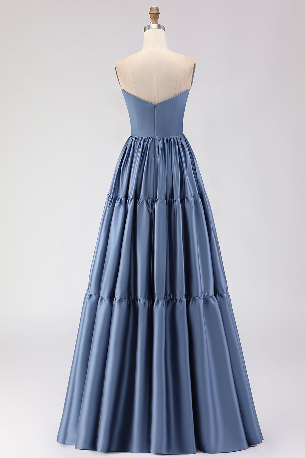 ZAPAKA Women Convertible Long Prom Dress with Removable Sleeves Steel Blue Off The Shoulder Satin A-Line Wedding Guest Dress, Steel Blue / US24W ZAPAKA Women Convertible Long Prom Dress with Removable Sleeves Steel Blue Off The Shoulder Satin A-Line Wedding Guest Dress, Steel Blue / US24W