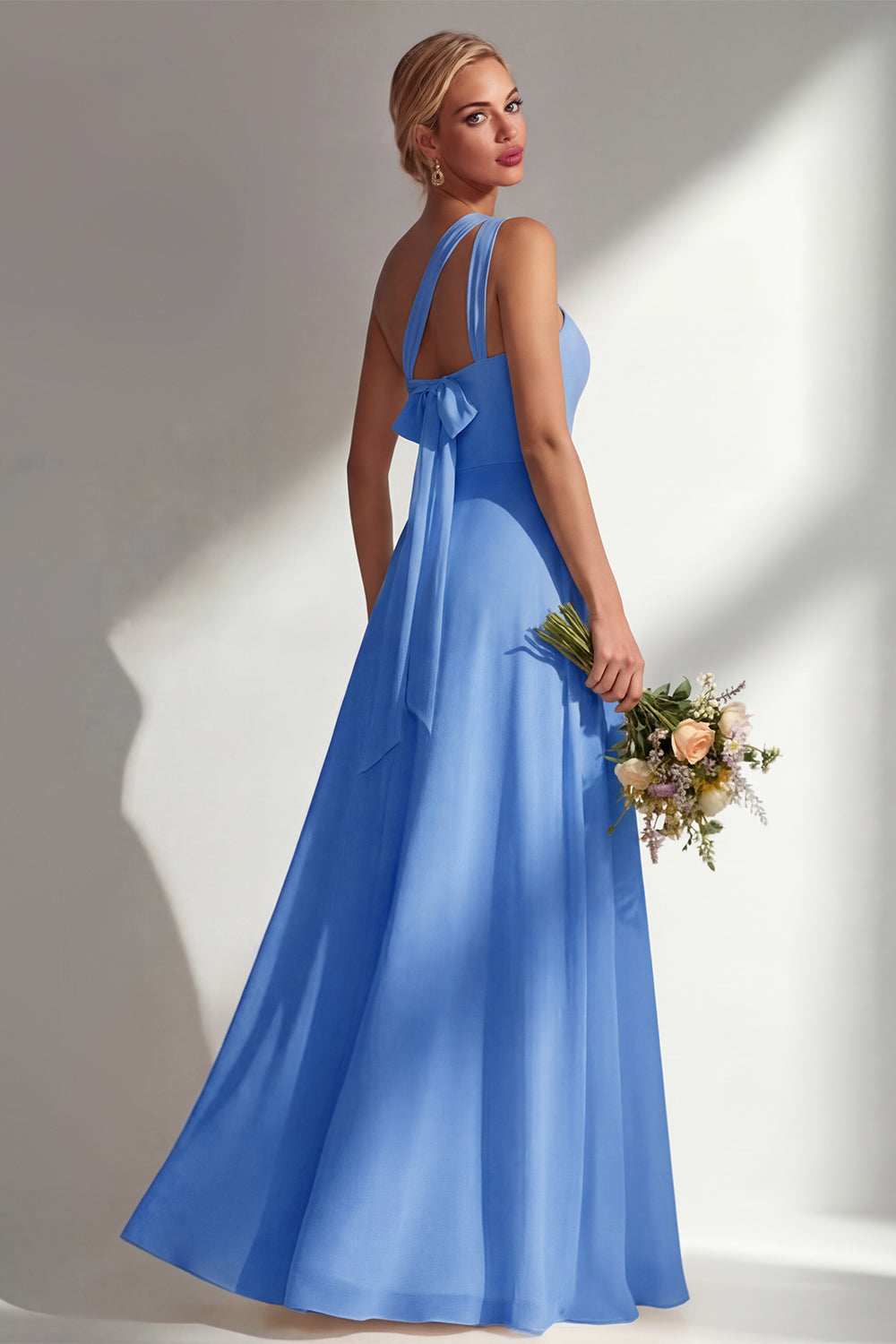 ZAPAKA Women Lemon Sorbet Long Bridesmaid Dress with Slit A Line Chiffon Convertible Wedding Party Dress, Blue / US12 ZAPAKA Women Lemon Sorbet Long Bridesmaid Dress with Slit A Line Chiffon Convertible Wedding Party Dress, Blue / US12