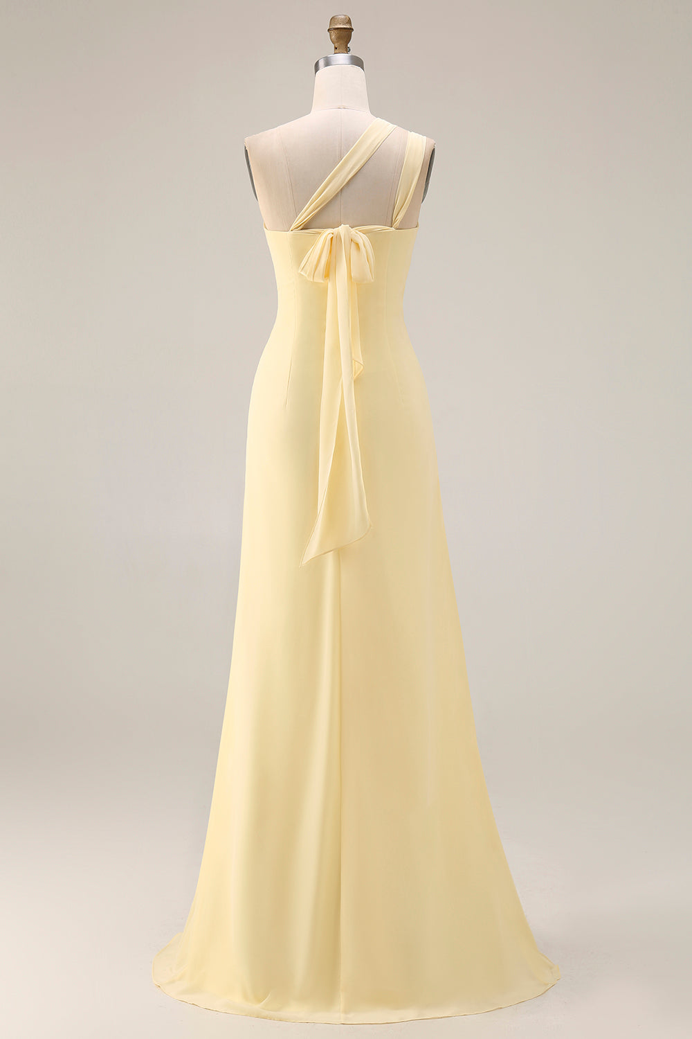 ZAPAKA Women Lemon Sorbet Long Bridesmaid Dress with Slit A Line Chiffon Convertible Wedding Party Dress, Lemon Sorbet / US26W