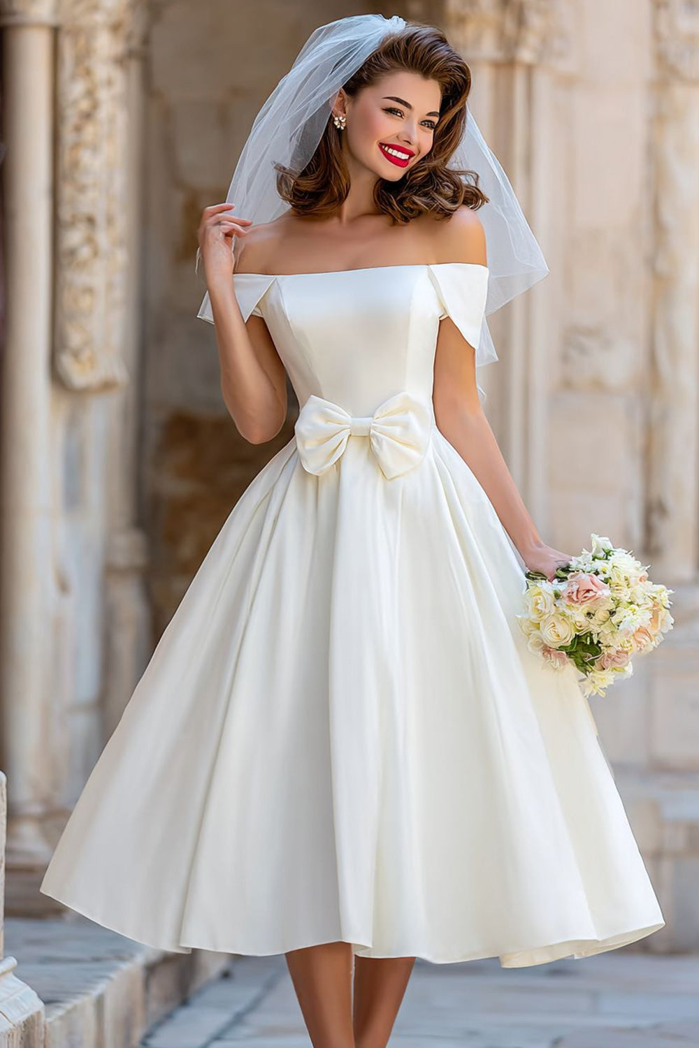 bow dress bridal shower Bow Dress Detachable Bow Mini Dresses Back Bow Knot Tie Bridal Shower Dresses Cute Wedding Guest Party Short Dress