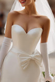 Sweetheart Ivory Bodycon Short Wedding Dress (without Gloves)