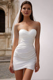 Sweetheart White Bodycon Mini Wedding Dress