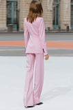 Pink 2-piece Peak Lapel Double-breasted Women Suits