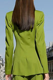 Green 2-piece Peak Lapel Women Suits
