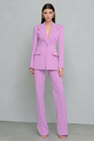 Lilac Notched Lapel 2 Piece Women's Work Suits