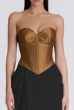 Brown and Black Mermaid Sweetheart Corset Foraml Dress