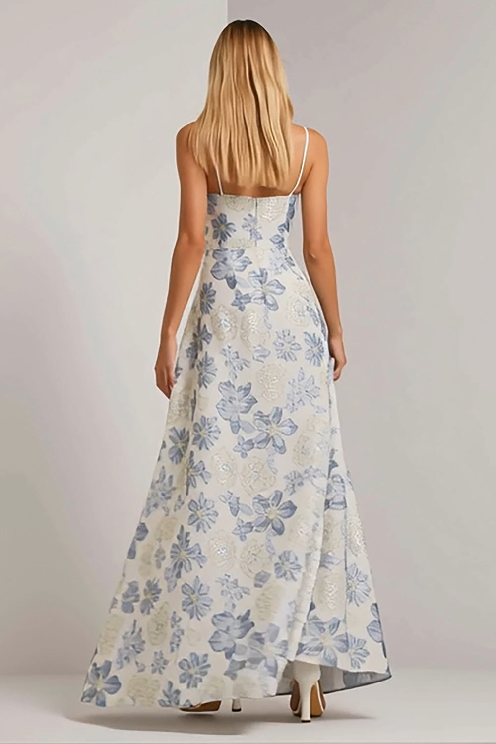 ZAPAKA Women Dusty Blue Wedding Guest Dress A Line Spaghetti Straps Floral Long Formal Dress, Dusty Blue / US2 ZAPAKA Women Dusty Blue Wedding Guest Dress A Line Spaghetti Straps Floral Long Formal Dress, Dusty Blue / US2