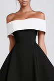 Off The Shoulder A Line Little Black Dress