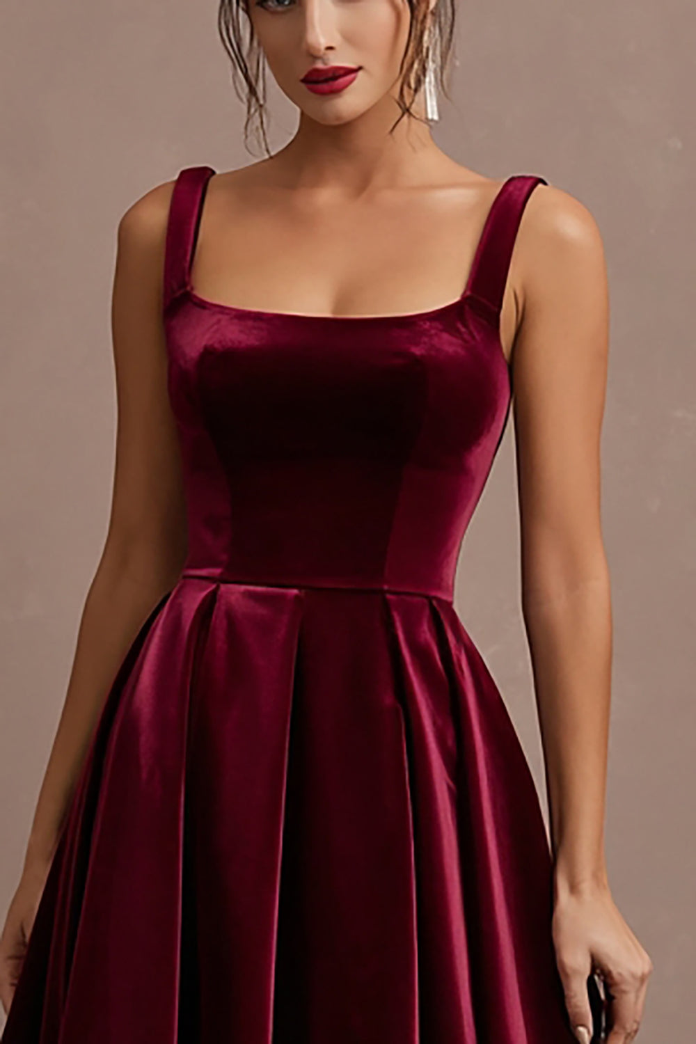 Zapaka Women Burgundy Thick Straps Holiday Party Dress Velvet A Line Evening Dress, Burgundy / US26W Zapaka Women Burgundy Thick Straps Holiday Party Dress Velvet A Line Evening Dress, Burgundy / US26W
