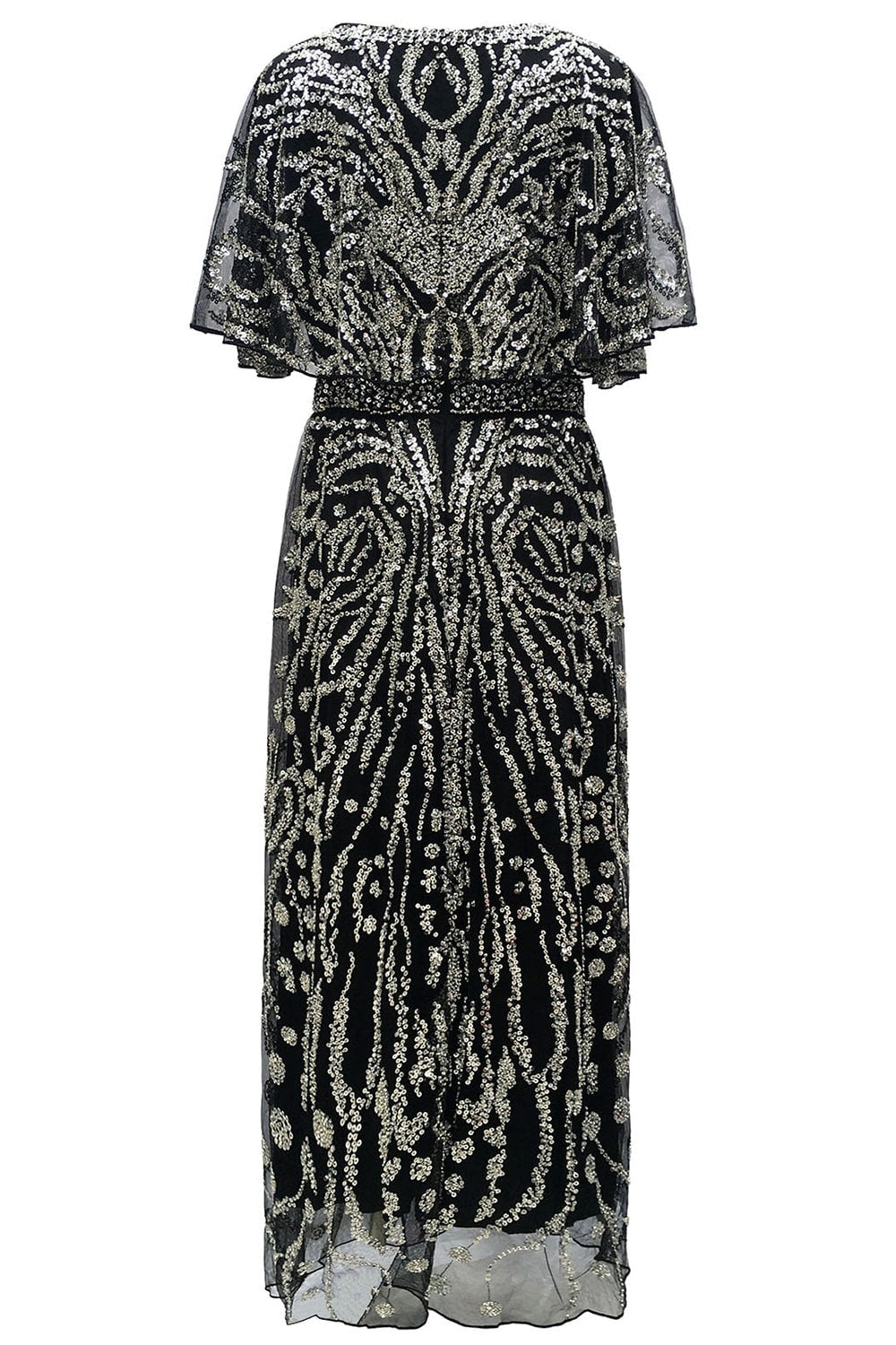 ZAPAKA Women Sparkly Apricot Beaded 1920s Dress with Sequins Sheath Boat Neck Gatsby Dress, Black Golden / L ZAPAKA Women Sparkly Apricot Beaded 1920s Dress with Sequins Sheath Boat Neck Gatsby Dress, Black Golden / L