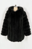 Coffee Puffy Long Sleeve Hooded Faux Fur Women Coat