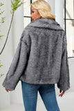 Faux Fur Thickened Lapel Brown Women Coat