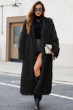 Black Faux Fur Women Long Winter Coat