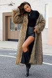 Black Faux Fur Women Long Winter Coat
