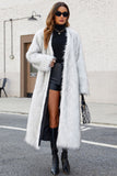 Black Faux Fur Women Long Winter Coat