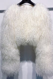 Light Green Faux Fur Short Winter Coat