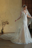 Ivory Butterflies Tulle Long Wedding Veil with Pearls
