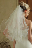 Simple Short Ivory Tulle Bridal Veil