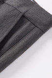 Dark Grey Straight Leg Men's Suits Pants