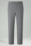 Dark Grey Straight Leg Men's Suits Pants