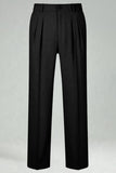 Army Green Straight Leg High Waisted Men's Suits Pants