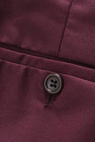Burgundy Red High Waisted Men's Suits Pants for Wedding