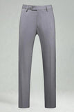 Burgundy Red High Waisted Men's Suits Pants for Wedding