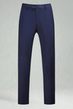 Burgundy Red High Waisted Men's Suits Pants for Wedding