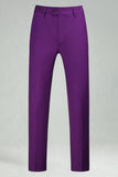 Burgundy Red High Waisted Men's Suits Pants for Wedding