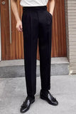 Blue High Waisted Men's Suit Pants